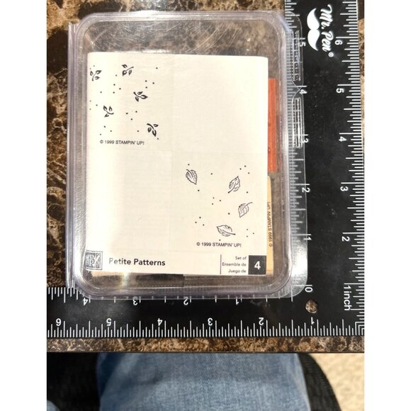 1999 Stampin Up! Petite Patterns Wood Mounted Rubber Stamp Set LIKE NEW - Picture 1 of 3
